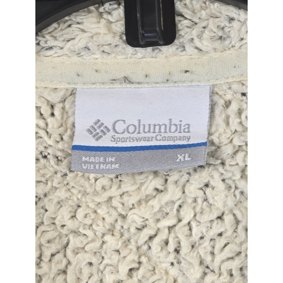 Columbia Women's Ivory White Sherpa Full Zip Fleece‎ Jacket Size X-Large - Picture 4 of 7